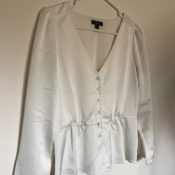 J. Crew long-sleeve peplum top in satin-crepe - Picture 3 of 4